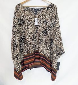 NWT VIP Avenue Animal Print Caftan Top Size 18/20